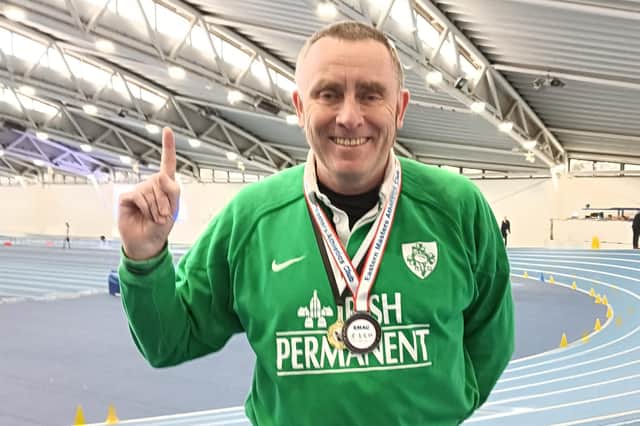 Jim Gillespie after winning at the Vets AC Championships.