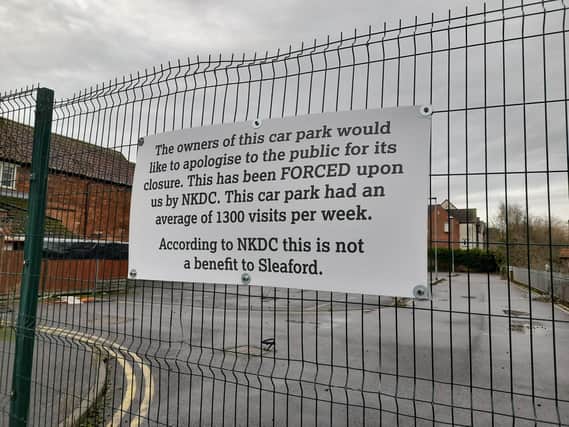 A car park on Southgate, Sleaford, which is up for sale after a planning row. Credit: LDRS