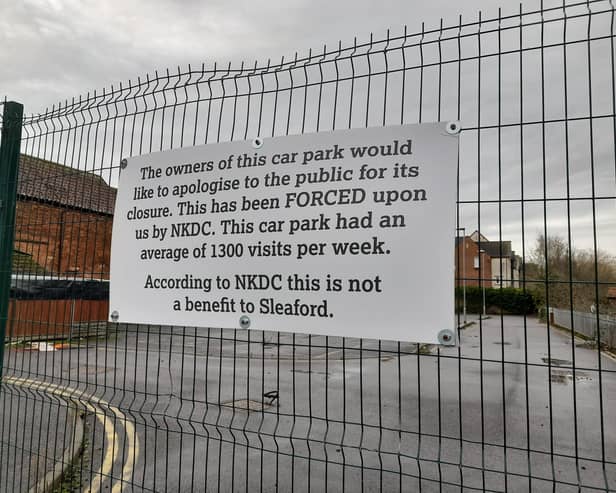 A car park on Southgate, Sleaford, which is up for sale after a planning row. Credit: LDRS