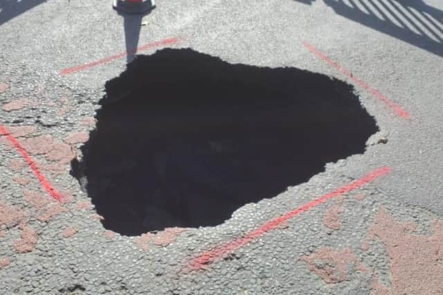 The sinkhole in West End Road, Wybeton.
