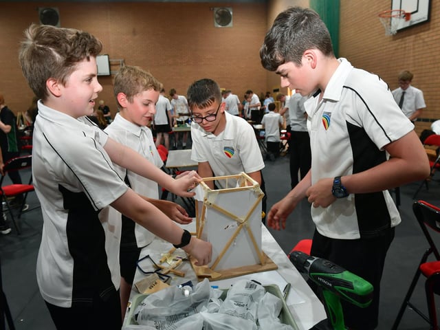 L-R Jack McLoughin 12, Elizah Doney 13, Riley Powell 13, Harry Williams 13 of Sir William Robertson Academy, Welbourn.