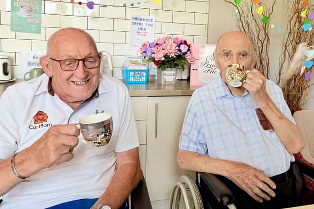 Residents enjoying cup of coffee at HC-One’s Elmwood House Care Home