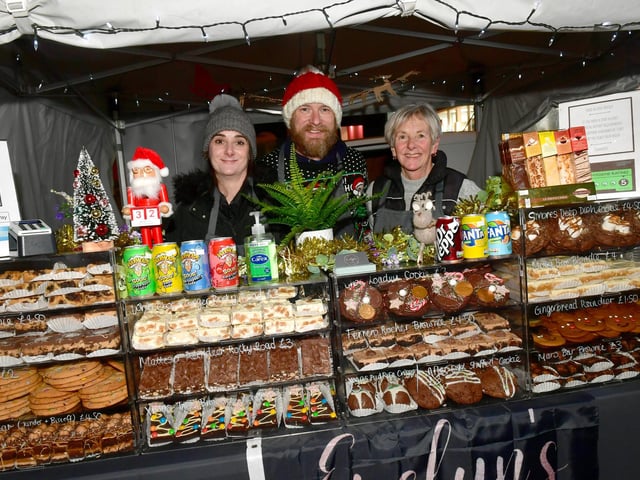 Jen Sanders, Rob Hattrell and Julie Sanders of Evelyn's Bakery.