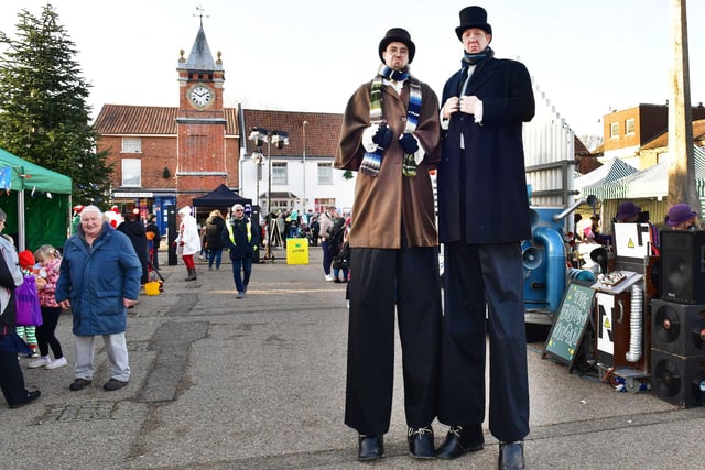 Earthbound Misfits' Humbug Brothers  get a higher view of the Christmas market.