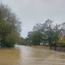 Ruskington High Street under water after the Beck overflowed in October 2023. Photo: Jacqui Dagg Ratcliffe