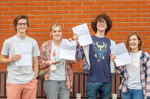 QEGS GCSE students Elliot Wilson, Emma Spence, Ronan Waters and Erin Woodhouse.