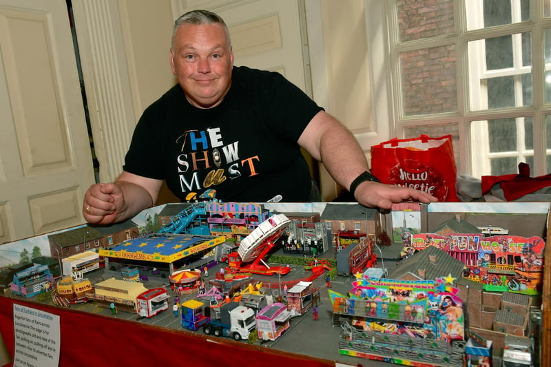 Ian Hides, of Metheringham, with his 1:76 scale models at the Guildhall on Saturday.