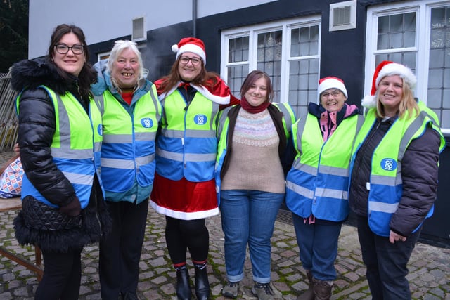 Volunteer stewards from the town's Co-op store