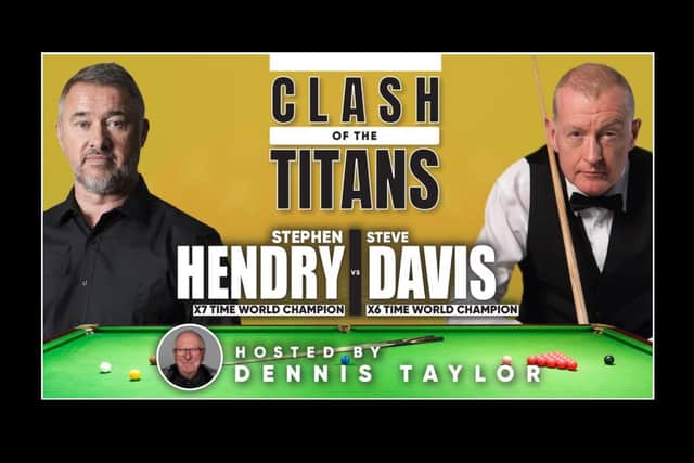 Coming to Boston's Gliderdrome next month - Steven Hendry and Steve Davis, plus Dennis Taylor as host and referee.