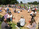 A snapshot of action at the 'beach' at Central Park a previous year.