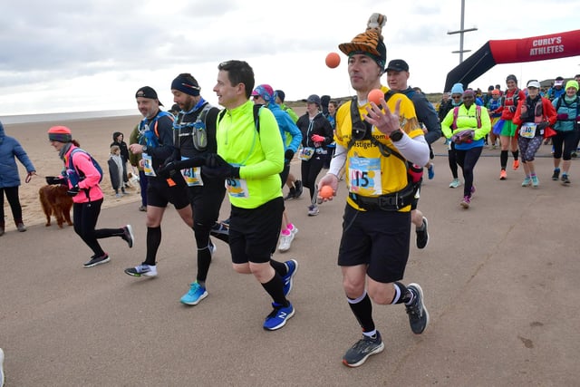 Tim Butler of Lincoln, doing 100 ultramarathons whilst juggling, this is his 81st