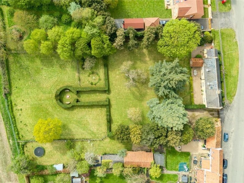 An aerial view of the property.