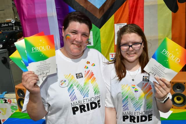 Nina Bennett, Mablethorpe Pride committee member, with Lexi-May Bennett, 14,  LGBTQ+ Youth Member