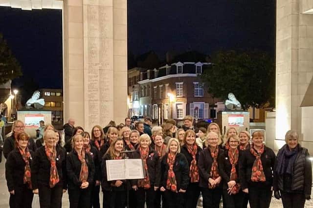 Cranwell Military Wives Choir at the Menin Gate evening ceremony.