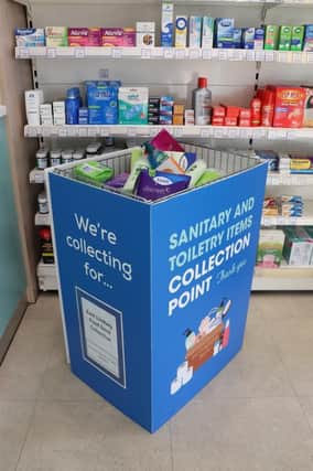 The donation bin in the Co-op's stores.
