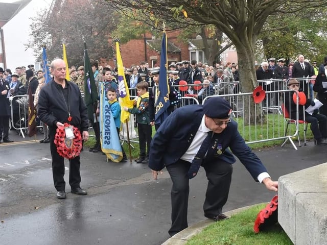 Wreath laying in Skegness.