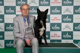 Richard Minto from Skegness with Sirius, a Canaan Dog, which was the Best of Breed winner today (Thursday 07.03.24), the first day of Crufts 2024. Credit: BeatMedia/The Kennel Club