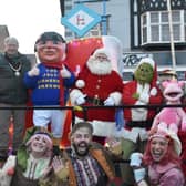 Mayor of Skegness Coun Peter Barry and the Jolly Fisherman are joined by Santa Claus and Neverland Theatre performers for the switch-on.