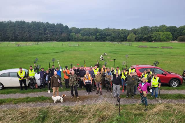 The gathered detectorists with the RAF Cranwell Heritage Committee. Photo: RAF