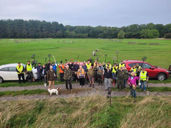 The gathered detectorists with the RAF Cranwell Heritage Committee. Photo: RAF