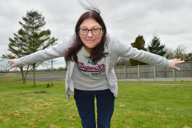 Hayley Marson, of Swineshead, adopts the wing walk stance.