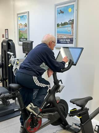 The new Peloton bike at Jubilee Park fitness suite.