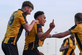 Boston United saved a point in the closing moments against Woking. Pic: Chris Bray,