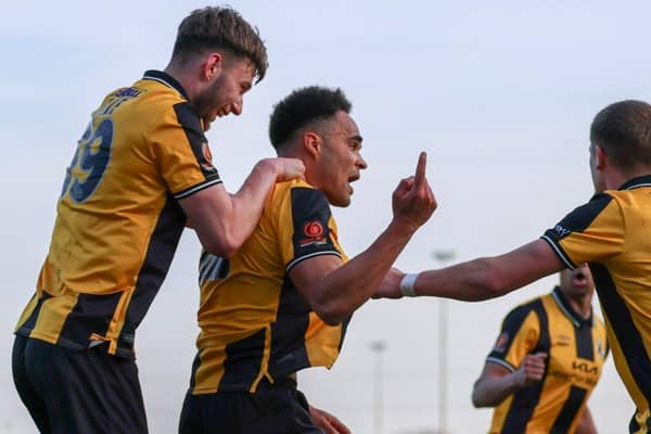 Boston United saved a point in the closing moments against Woking. Pic: Chris Bray,