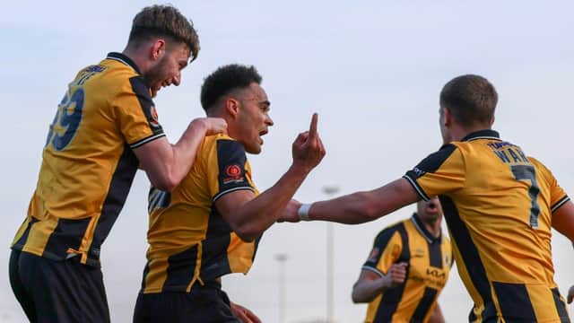 Boston United saved a point in the closing moments against Woking. Pic: Chris Bray,