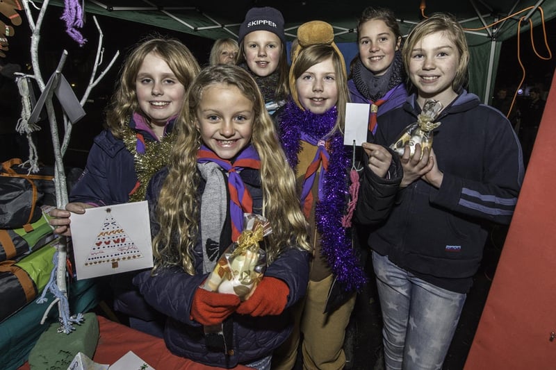 Members of the 2nd Woodhall Spa Girl Guides at the village's annual festive market.