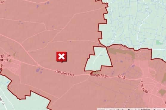 Part of the area affected by the water main burst.