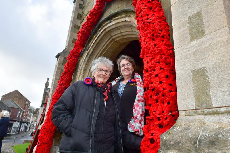 Pictured (from left|) are Doreen Wilson and Rachel Burnett of Knitting Nanas