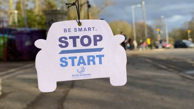 Promotional air fresheners were handed out as part of the educational project at William Alvey School.