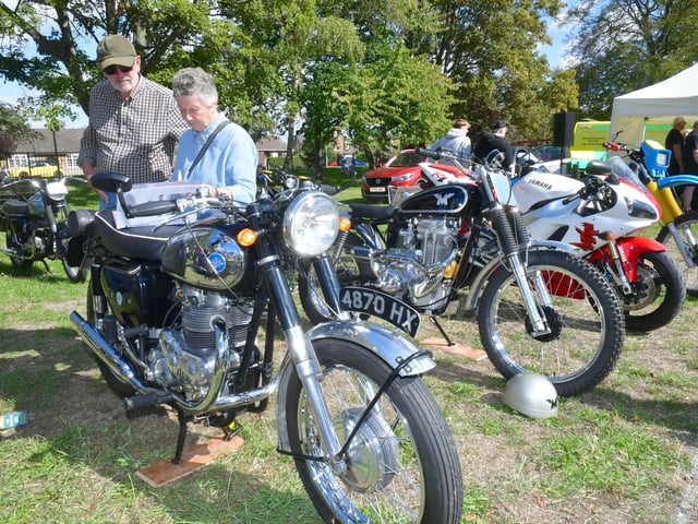 Admiring the rides. Christine and Barry Brackenbury of Potterhanworth