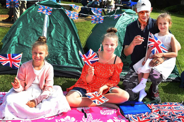The Hare family came prepared for the weather at Great British Tea Party in Skegness but in the end got sunshine.