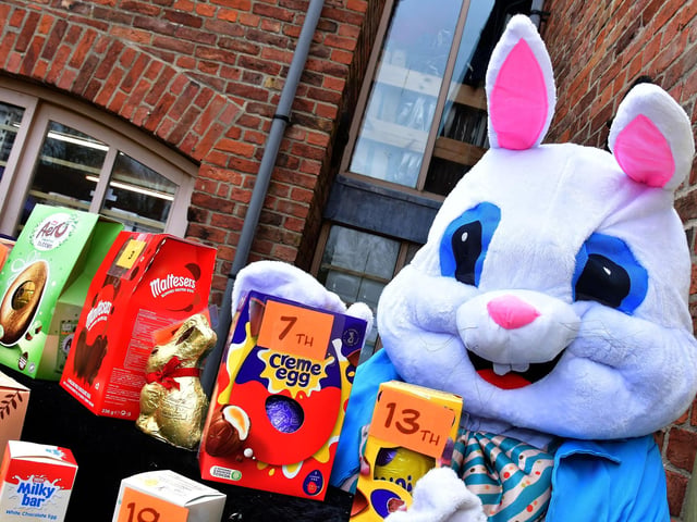 That cheeky Easter Bunny is after those eggs.