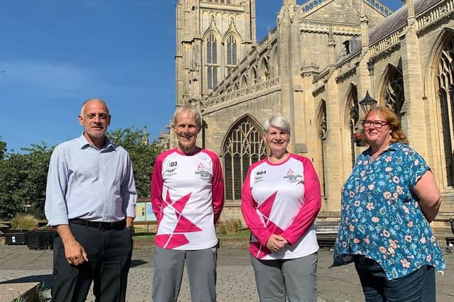 Peter Ward and Linda Baxter, with Couns Nigel Welton and Tracy Abbott.