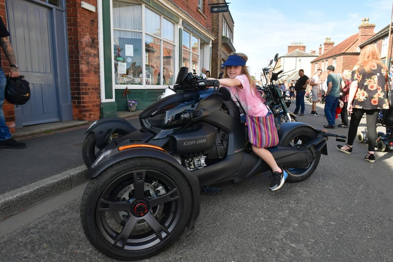 Mia Hancock, 7, of Skegness, ready to ride - in a few years.