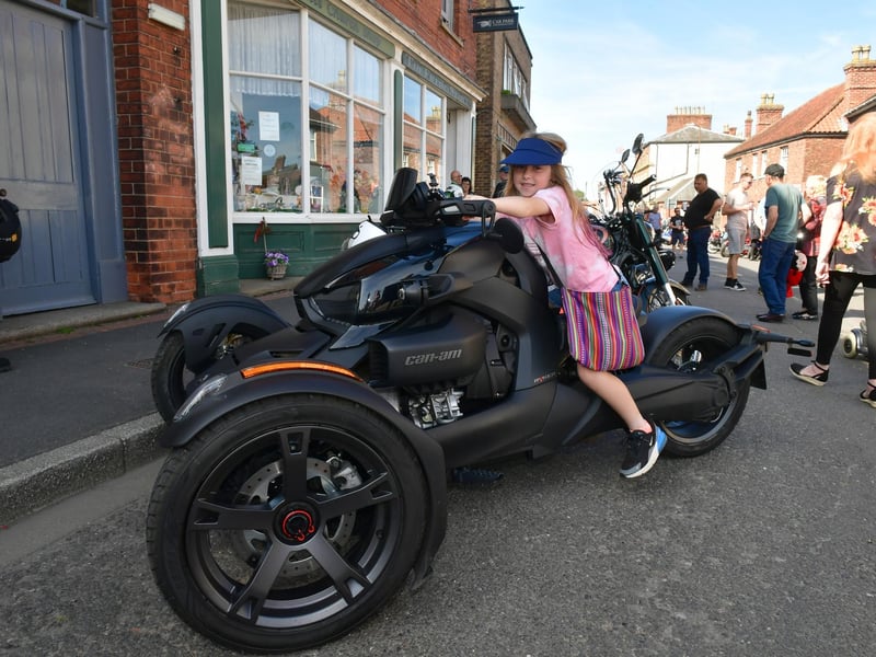 Mia Hancock, 7, of Skegness, ready to ride - in a few years.
