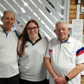 The victorious Strollers rink with Andy Warne, Kathryn Rockall and Alan Everitt after winning 16-11 against Nomads