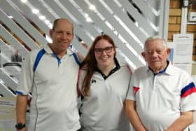 The victorious Strollers rink with Andy Warne, Kathryn Rockall and Alan Everitt after winning 16-11 against Nomads