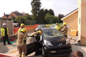 A car crash rescue demonstration by Sleaford firefighters at a previous open day.