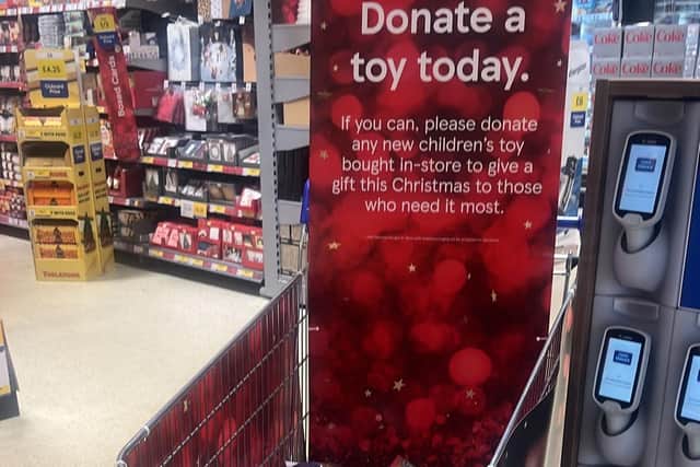 Tesco Mablethorpe Superstore's toy donation trolley