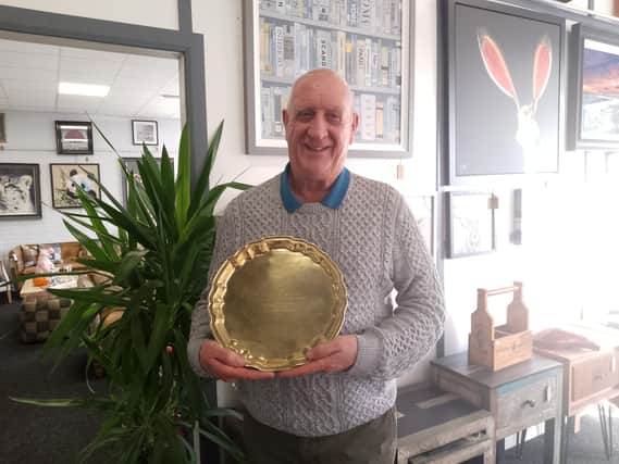 Poppy Appeal Organiser Julian Millington with the Sheppard Poppy Trophy. Photo: Lindy Taylor