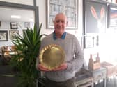 Poppy Appeal Organiser Julian Millington with the Sheppard Poppy Trophy. Photo: Lindy Taylor
