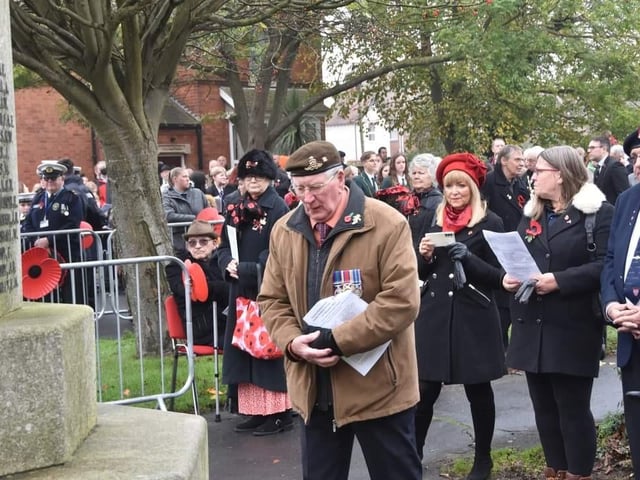 Wreath laying in Skegness.