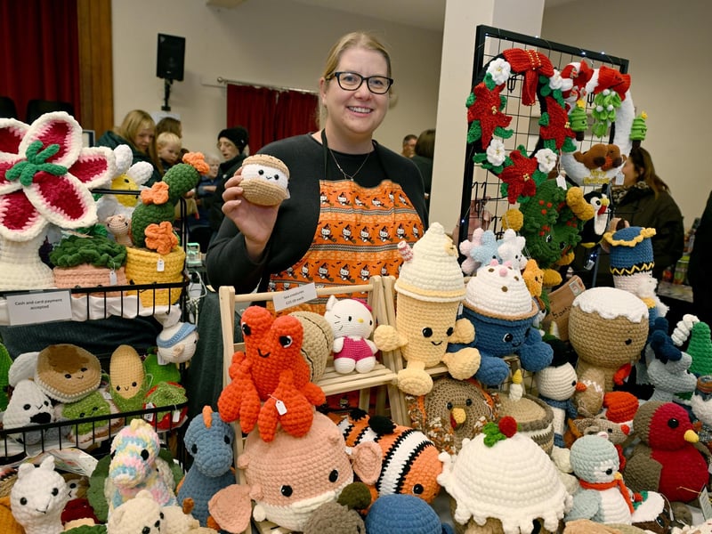 Sarah Walters of Sleaford with handmade crafts in Metheringham village hall.