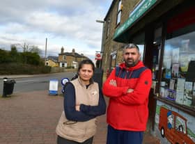 Postmasters Hira and Ram Odedra at Bardney post office.
