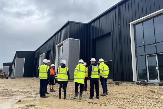NKDC officials take a look around the almost completed units on Sleaford moor Enterprise Park.
