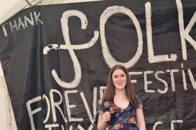 Gallery: Thank Folk for the Ivy Festival. Accompanied by Martin Trimble on guitar, Macy Collin-Doyle made her stage debut at the festival and was very well received. Photo: John Gill